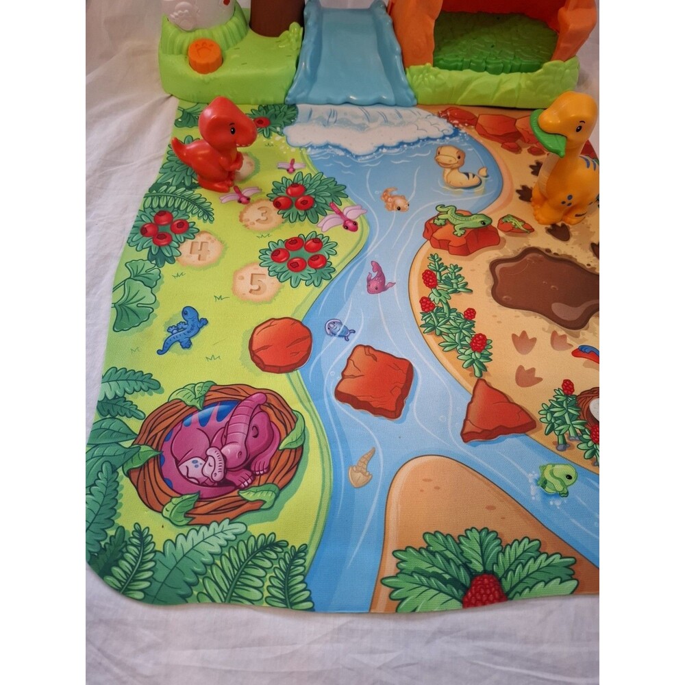 Fisher-Price Little People Dinosaur Village Play Set with Mat 2 Dinosaurs - Picture 6 of 14
